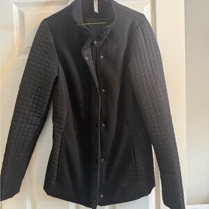 Fabletics Black Utility Jacket Quilted Hip-Length